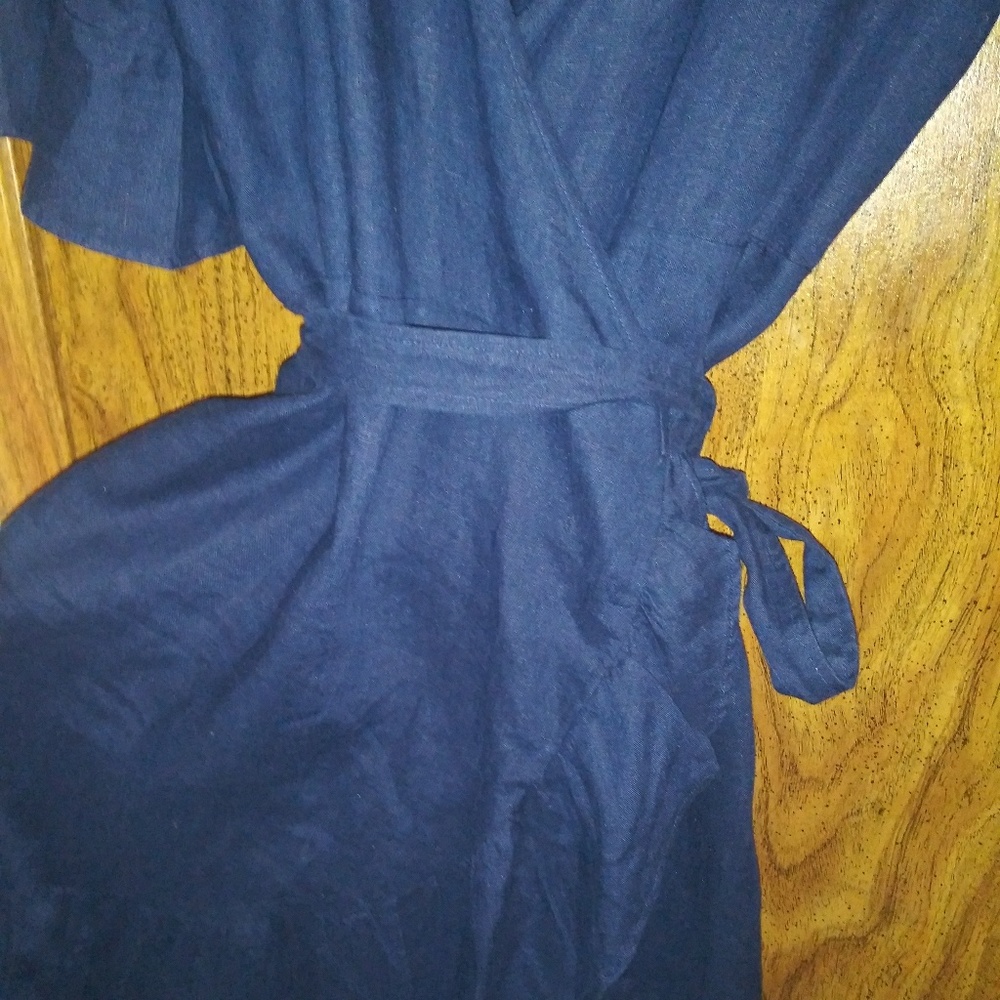 Navy blue wrap dress
